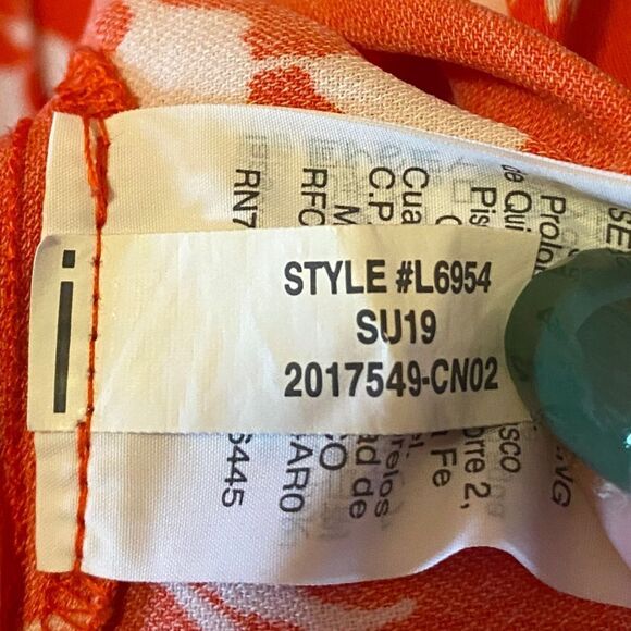 J. CREW Short Sleeve Floral Print Wrap Dress Red/Orange Women’s Size 2 - Picture 8 of 8